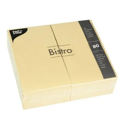 Produktbild von Papstar Servietten, 2-lagig 1/6-Falz 40 cm x 32 cm champagner, 7 x 80 Stück