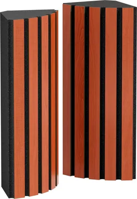 Produktbild von 2er-Pack – Akustik-Eck-Bassfalle | Niederfrequenzabsorption für Studios und Theater |50x23x14 cm|Diffusion| [POLETRAP |Kirschbaum]