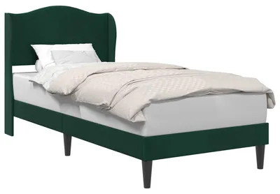 Produktbild von vidaXL Bettrahmen mit Kopfteil Dunkelgrün 100 x 200 cm Samt