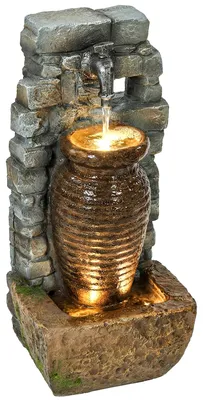 Produktbild von Outsunny Gartenbrunnen mit warmweißen LED-Lichtern