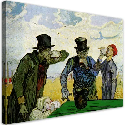 Produktbild von Leinwandbild  Trinkend - V. van Gogh 90x60 Feeby Bunt bild für die wand bereit zum aufhängen
