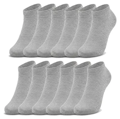 Produktbild von Uni Sneakersocken Damen Herren Baumwolle, Sneaker Socken, Graumeliert/43-46