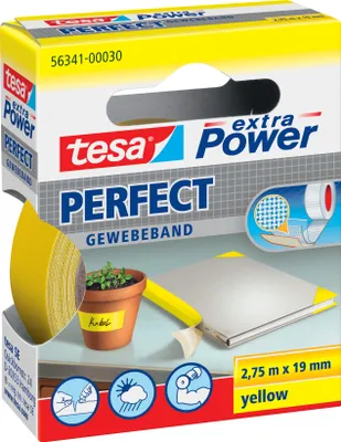 Produktbild von tesa extra Power Perfect Gewebeband gelb 2,75m x 19mm