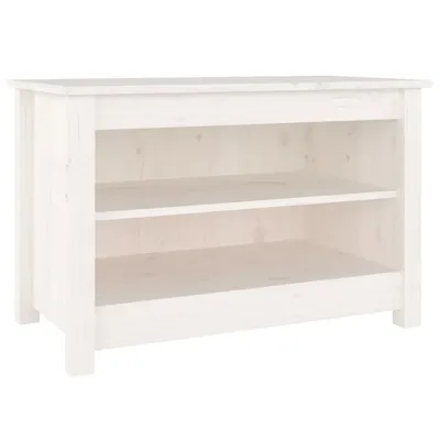 Zdjęcie produktu dla vidaXL Ławka na buty biała 70x38x45,5 cm lite drewno sosnowe