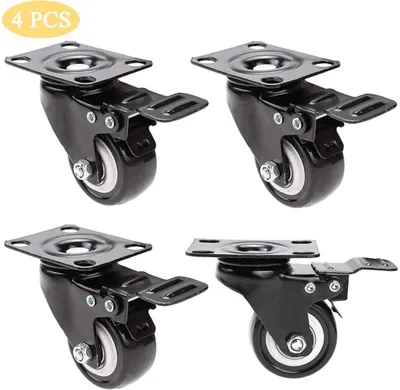 Produktbild von 4 Stücke Strandkorbrollen, 360 Grad Rollen Räder Transportrollen Doppelrollen mit 4 Bremse Schwerlastrollen Geeignet für Strandkörbe, Möbel, Tragkraft 200 kg Last (Typ 2)