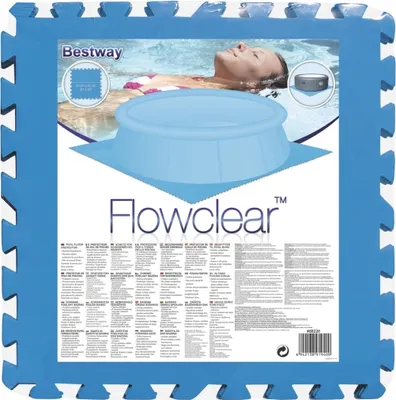 Image de Bestway Flowclear Carreaux de Sol Bleu 50 x 50 x 0,4 cm (9 pièces)