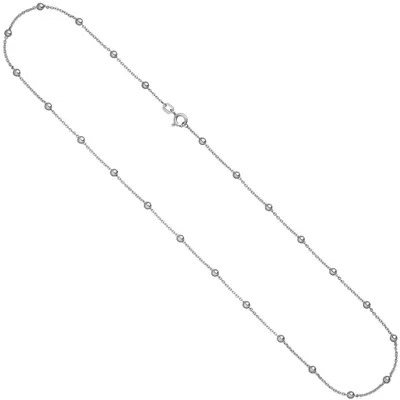 Produktbild von Halskette Collier Ankerkette mit Kugeln 2,9mm Kugelkette aus 925 Silber 45cm