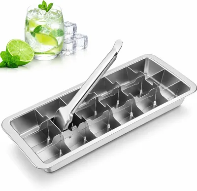 Eiswürfelform Edelstahl 18 Fächer mit Hebel