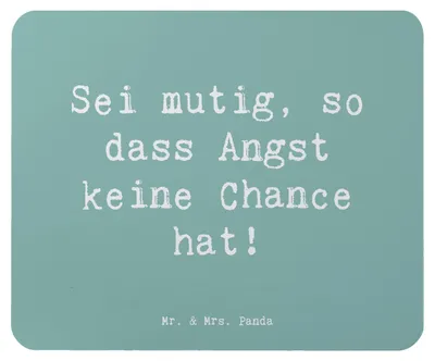 Produktbild von Mr. & Mrs. Panda Mouse Pad Spruch Angst überwinden - Meeresbrise - Geschenk, laptop mousepad, Herausforderungen, Mut, Trost, Stärke, Sicherheit, Motivation, Vertrauem