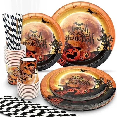 Image de Kit de décoration pour fête d'Halloween, noir