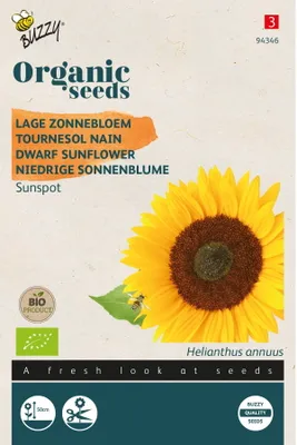 Image de Buzzy Organic Tournesol bas Sunspot - Graines- Environ 3 gr | Buzzy_94346