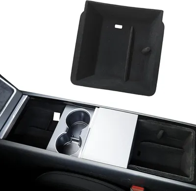 Obrázek produktu pro Organizér do loketní opěrky středové konzole z semiše pro Tesla Model Y 2025
