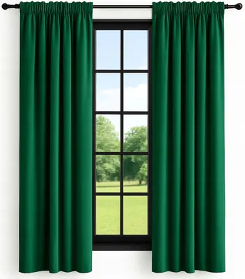 Produktbild von NOW-ART Samtvorhang 140x220 cm Grün Kräuselband mit Tunnel 1 Stück Samt Blickdicht Glatt Dekorativ Für Wohnzimmer Schlafzimmer