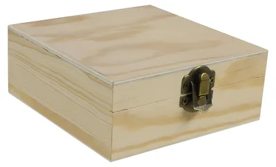 1 Holz Rohling zum Verzieren Schmuckkasten 12x12x5cm