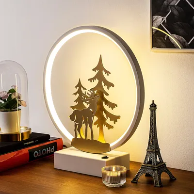 Produktbild von Opviq, XMAS16- XMAS16SHD, Weiß,Gold, Schreibtischlampen, 16 x 9 x 4 cm, 100% Metall