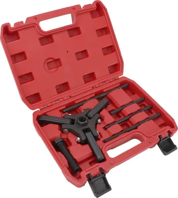 Image de 6pcs Harmonic Damper Pulley Puller Kit Carbon Steel Black Oxide Finish Balancer Repairing Tools (en anglais)