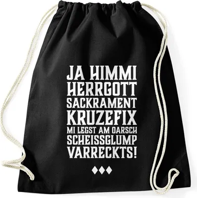Produktbild von Turnbeutel Himmi Herrgott Sakrament Moonworks® schwarz unisize