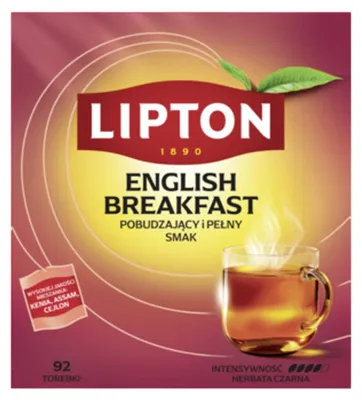 Zdjęcie produktu dla LIPTON English Breakfast herbata czarna (92 torebki)