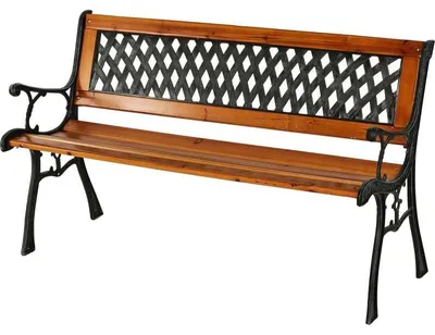 Produktbild von Gartenbank 125 cm lang, 52 cm tief, 73 cm hoch, Schwarz, Tannenholz und Metall