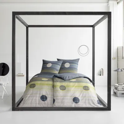Produktbild von Estella Mako-Satin Bettwäsche Bailey petrol 155x220 cm + 80x80 cm