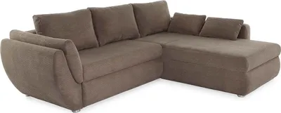 Produktbild von Polsterecke TAIFUN aus Cordstoff in Taupe mit Gästebettfunktion und Bettkasten