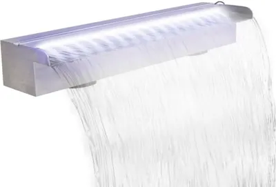 Produktbild von Möbel Pool-Wasserfall Fontäne mit LEDs Rechteckig Edelstahl 60 cm - Brunnen &37834