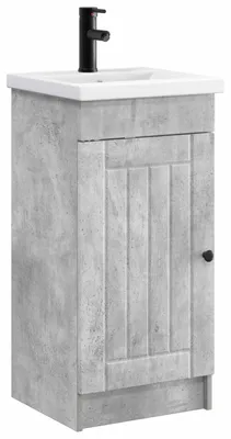 Produktbild von Badezimmerschrank mit Waschbecken Betongrau 42 x 40 x 84,5 cm