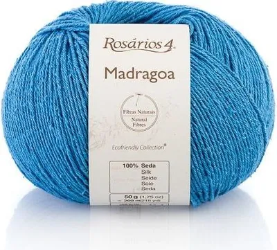 Produktbild von Rosarios 4 Madragoa Seidengarn Dunkelblau 100% Seide, 50g, Ideal für Sommerprojekte
