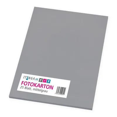 Produktbild von itenga Fotokarton - A4 300 g/qm mittelgrau 25 Blatt