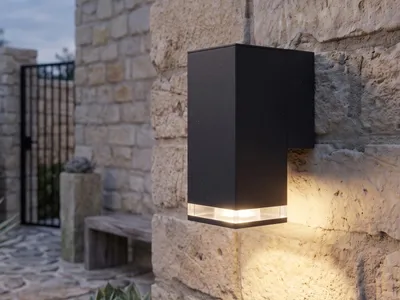 Produktbild von LED Wandlampe Außen & Innen Up and Down schwarz Fassadenbeleuchtung Treppenhaus