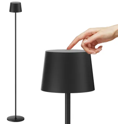 LED Stehleuchte 130 cm, dimmbar, Touch-Steuerung, Aluminium, schwarz