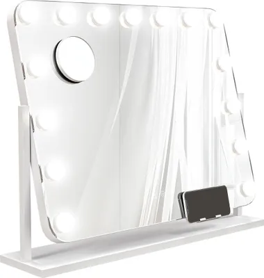 Produktbild von LED-Kosmetikspiegel, 3 Lichtmodi, dimmbar, Touchsteuerung, USB, 62,5 x 49,5cm, Weiß