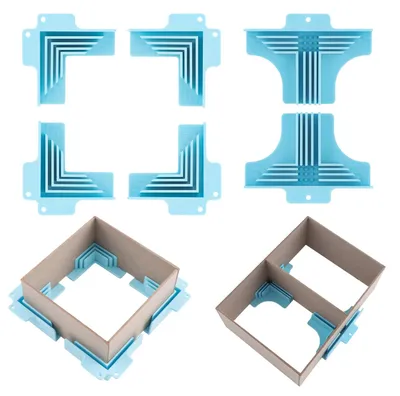 Eckmontageklemmen für Karton, 4 Stück, 1–3 mm