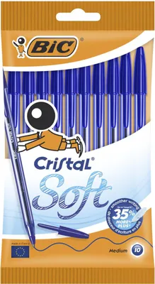 Produktbild von BIC Cristal Soft, Stick-Kugelschreiber, Blau, 10 Stück(e), Medium