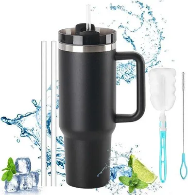 Immagine prodotto di Bicchiere sottovuoto a doppia parete in acciaio inossidabile, 1200 ml, nero