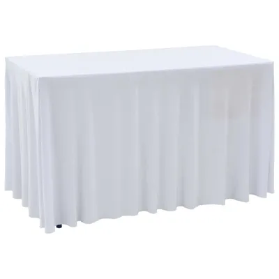Immagine prodotto di VIDAXL 2 ST -Tischabdeckungen Dehnung mit Rock 183x76x74 cm weiß