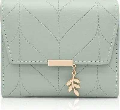 Image de Porte-monnaie en  avec plusieurs compartiments et une poche pour la monnaie, mini porte-monnaie femme A- vert