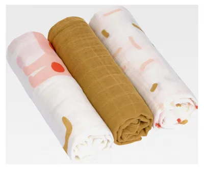 Produktbild von Baby Mulltuch Spucktuch Puckdecke 3er Set Baumwolle 80 x 80 cm
