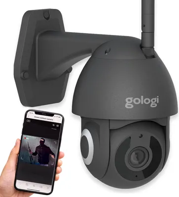 Produktbild von Gologi Superior Außenkamera - Kabelgebundene Sicherheits- und Überwachungskamera  - 3MP - Mit Nachtsicht - Mit WiFi und App - Schwarz