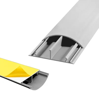 Produktbild von ARLI Wand / Fussboden Kabelkanal 1m halbrund selbstklebend 50 x 12 mm grau