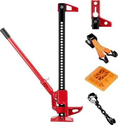 Productafbeelding van Wiltec Farm Jack – Veelzijdig set voor SUV/offroad voertuigen, krik tot 3000 kg met steunplaat, wielkrikadapter, bumperadapter, en bevestiging voor lieren en klemmen