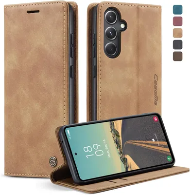 Produktbild von Hülle Samsung Galaxy S25 Handyhülle Klapphülle Tasche Etui Flip Case Hellbraun