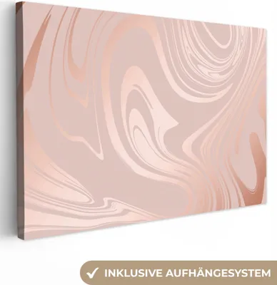 Obrázek produktu pro OneMillionCanvasses® - Obrazy na plátně - 140x90 cm, mramor - růžové zlato -  nástěnné dekorace - fotografie na plátně - malba na dřevěném rámu