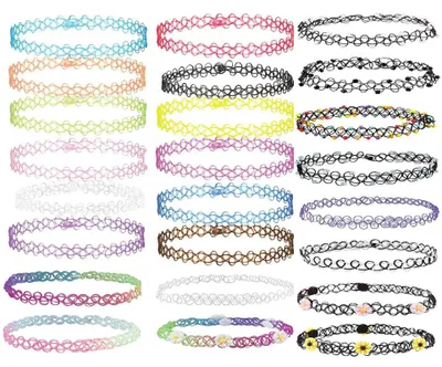 Produktbild von Teogneot Choker Halskette,Tattoo Halskette Madchen Classic Stretch Choker mit An