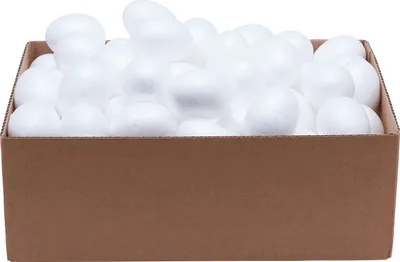 Produktbild von VBS XXL Styroporeier 6x4 cm 100 Stk für Basteln und Dekoration Ostereier