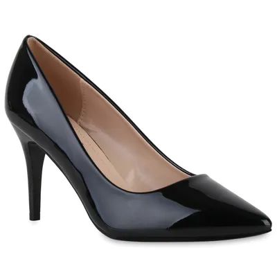 Produktbild von VAN HILL Damen Spitze Pumps Stiletto Klassische Absatz-Schuhe 840032, Farbe: Schwarz, Größe: 38