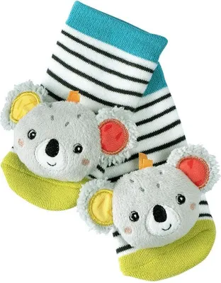 Produktbild von Rasselsocken Koala – Activity-Babysöckchen zum Greifen, Rasseln, Strampeln & Geräusche erzeugen - Lernspielzeug für Babys von 0-12 Monaten