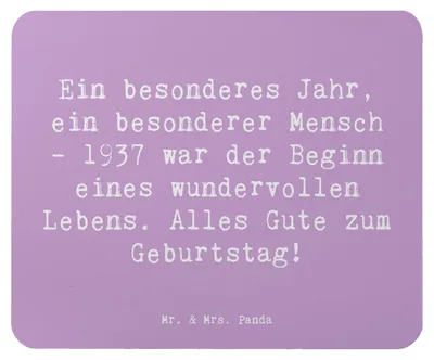 Produktbild von Mr. & Mrs. Panda Mouse Pad Spruch 1937 Geburtstag - Lavendeltraum - Geschenk, Glückwunsch, Erinnerungen, Geburtstagsgeschenk, mousematte, Erinnerung, Mousepad, Jahr