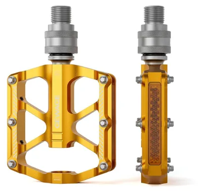 Produktbild von Schnellwechsel-Fahrradpedale 9/16 Zoll CNC-Aluminium Gold mit Reflektoren