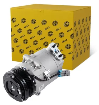 Image de Compresseur de climatisation 12 V, Ø 105 mm, HELLA Thermo-Expertise, compatible notamment avec l'OPEL ASTRA